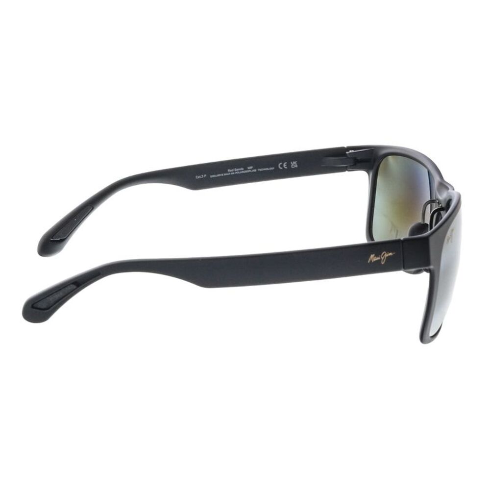 Maui Jim MJ0432S001 Red Sands Matte Black Wrap Polarized Sunglasses - Picture 4 of 5